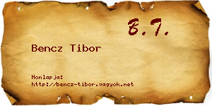 Bencz Tibor névjegykártya